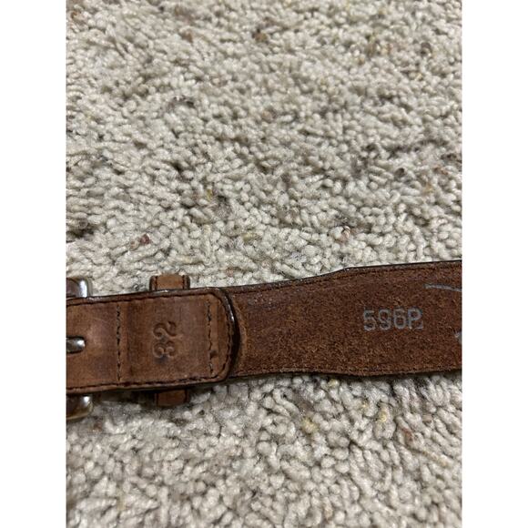 Orvis Leather Belt sz 32 Men’s Brown Design Accent Unisex Southwest Aztec H25 - Picture 3 of 11